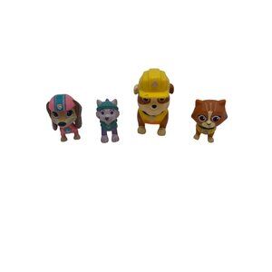 Paw Patrol Mini Figures 4 With Backpacks - Skye Everest Rubble & Tracker - 2" Ta